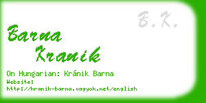 barna kranik business card